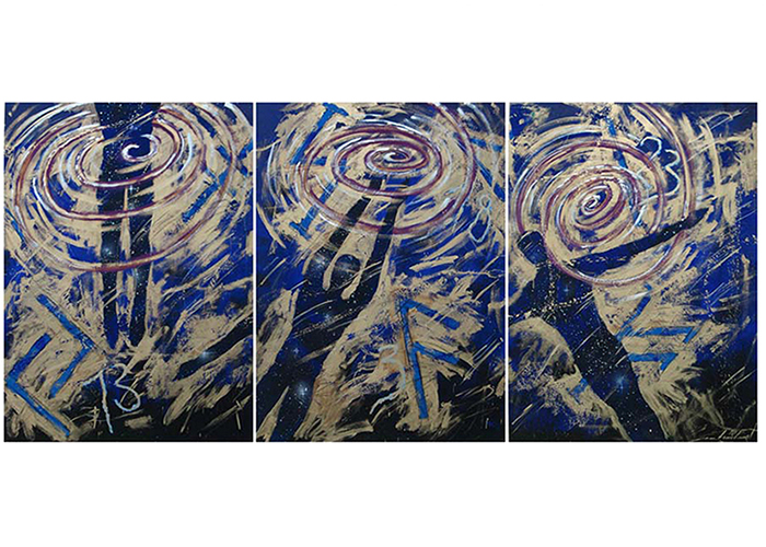 thirteen • 3teilig 140 x 300 cm • Acryl auf Karton/Kapaline